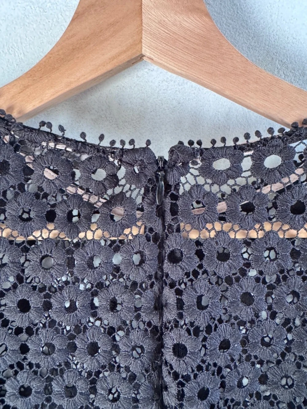 J. Crew -  Black Eyelet Bell-Sleeve Blouse - S/M